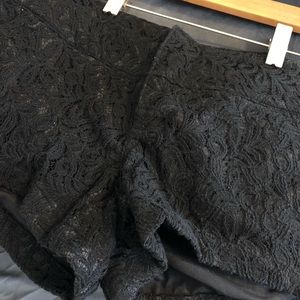 Black lace shorts